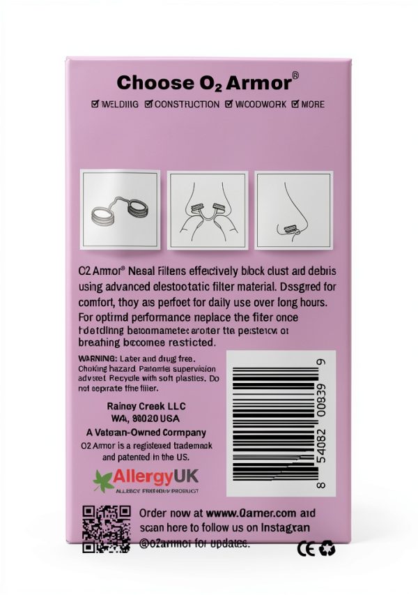 O2 ARMOR Nasal Filter for Welding High Dust and Allergen Protection-5