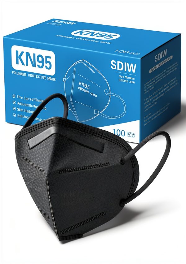 KN95 Protective Face Mask by Zhangjiagang Huamao 100pcs Pack Black-0