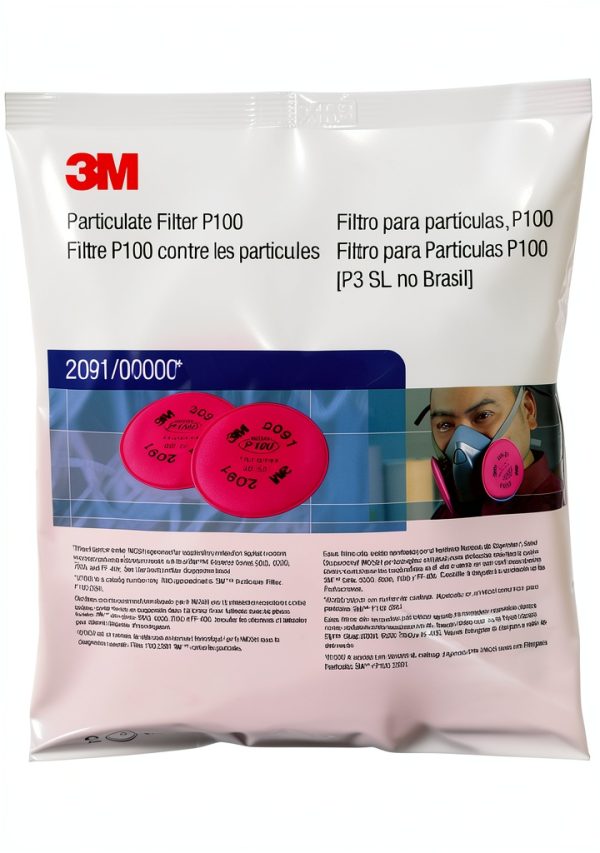 3M 2091 P100 Particulate Filter Pink 3‑Pack for Respirators-6