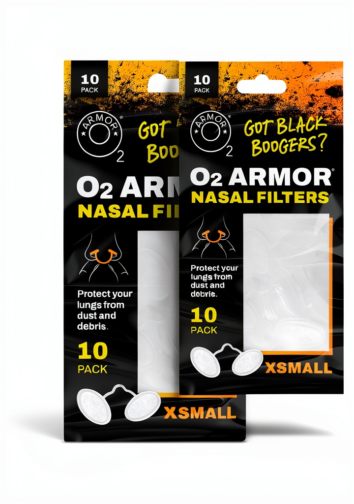 Installing O2 Armor Nostril Filter Sample Pack Assorted Sizes for Welding Relief on a wooden workbench