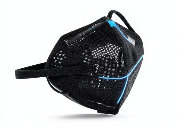 KN95 Protective Face Mask by Zhangjiagang Huamao 100pcs Pack Black-3