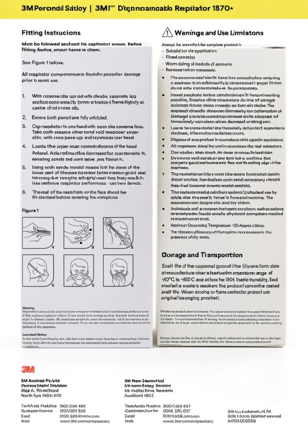 3M Aura 1870+ Disposable Respirator Fluid Resistant UV Pack of 20-6