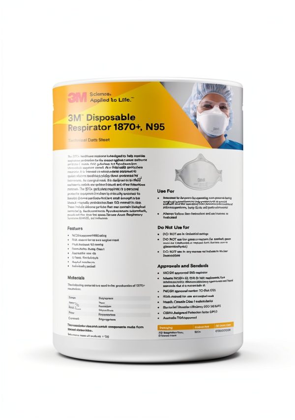 3M Aura 1870+ Disposable Respirator Fluid Resistant UV Pack of 20-5