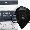 KN95 Respirator Face Mask POWECOM Black Earloop Disposable Pack of 10-0