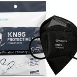 KN95 Respirator Face Mask POWECOM Black Earloop Disposable Pack of 10-0