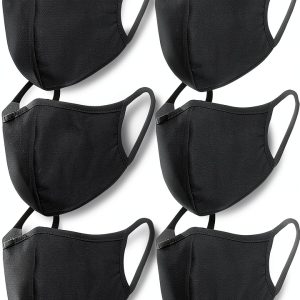 Black Mask Fecedy 6pcs Breathable Cotton Reusable Windproof-0