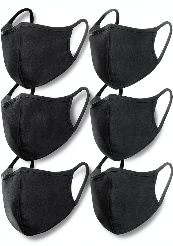 Black Mask Fecedy 6pcs Breathable Cotton Reusable Windproof-0
