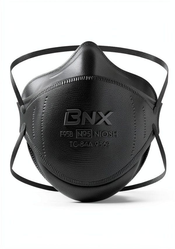 BNX N95 Mask NIOSH Certified Respirator Tri Fold Black 20-Pack-5