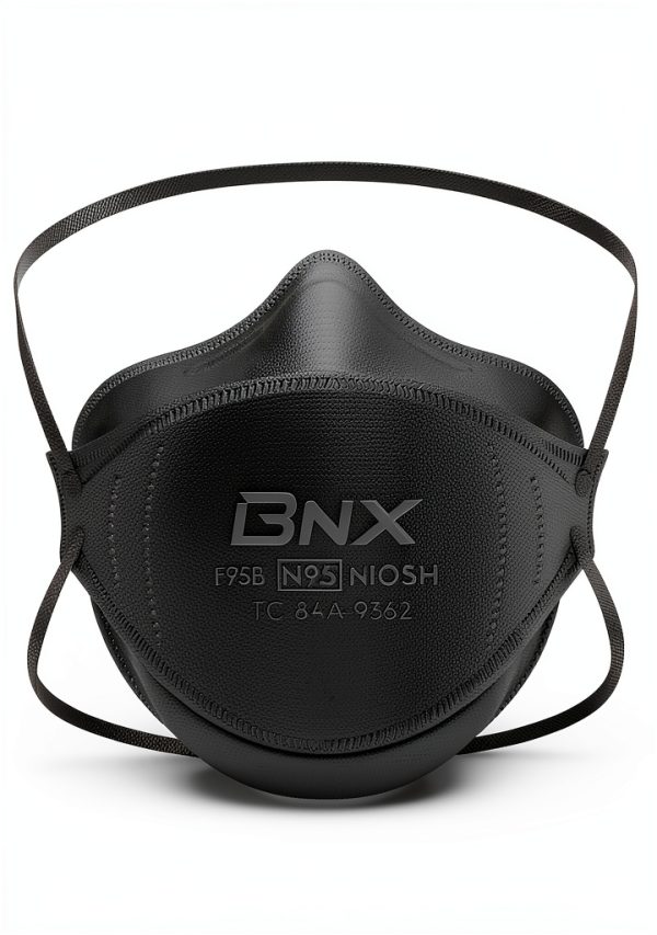 BNX N95 Mask NIOSH Certified Respirator Tri Fold Black 20-Pack-4