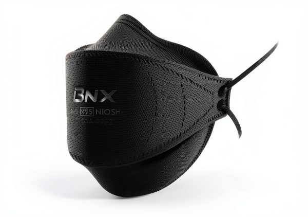 BNX N95 Mask NIOSH Certified Respirator Tri Fold Black 20-Pack-0